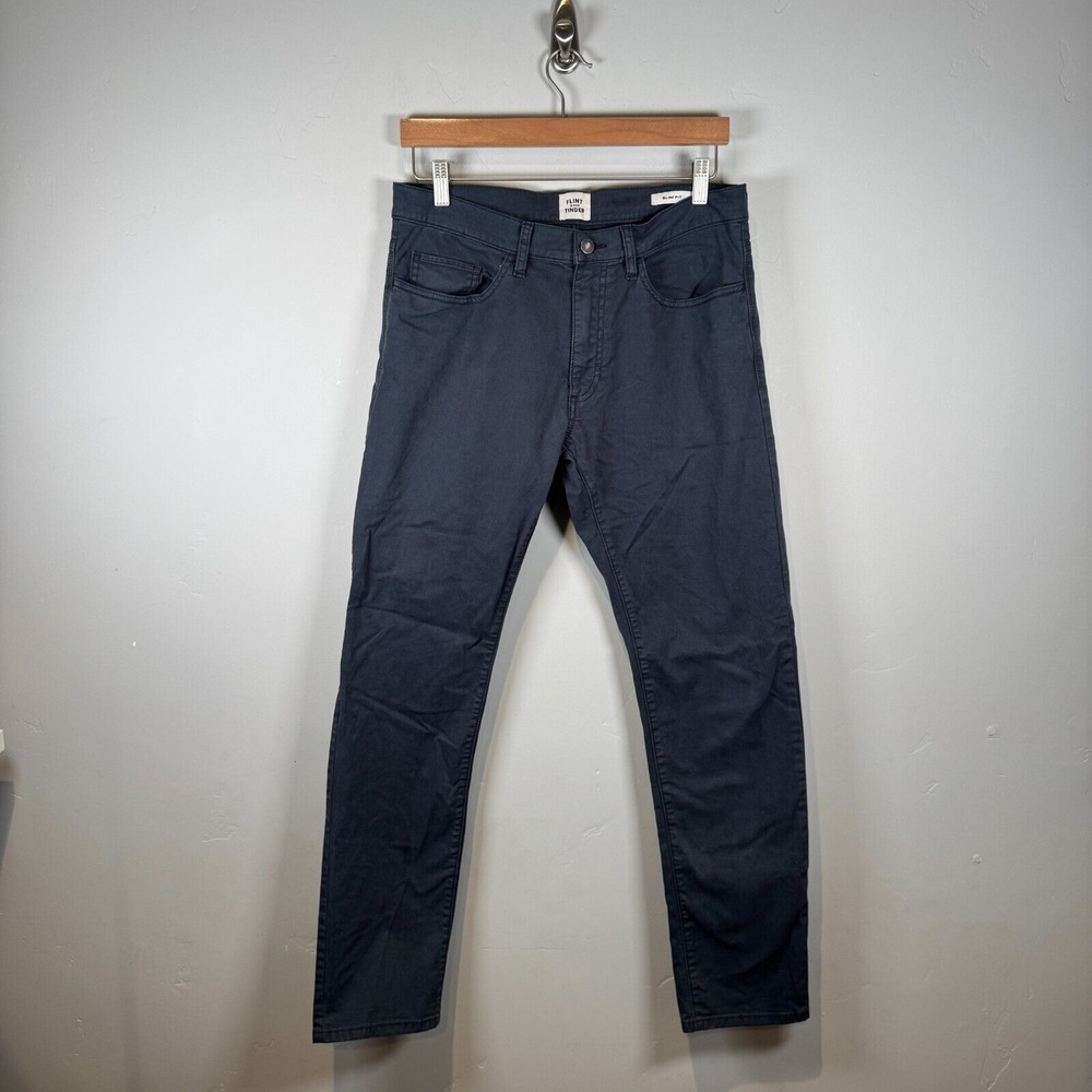 Flint‎ & Tinder 365 Pant HB Classic Charcoal Gray Huckberry Slim Fit Size 32x32